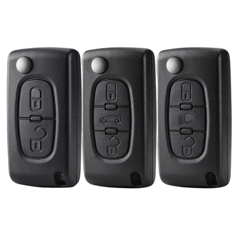 Casing kunci jarak jauh untuk Peugeot 207 307 308 407 607 807 untuk Citroen C2 C3 C4 C5 C6 cangkang kunci mobil lipat Flip 2/3/4 tombol