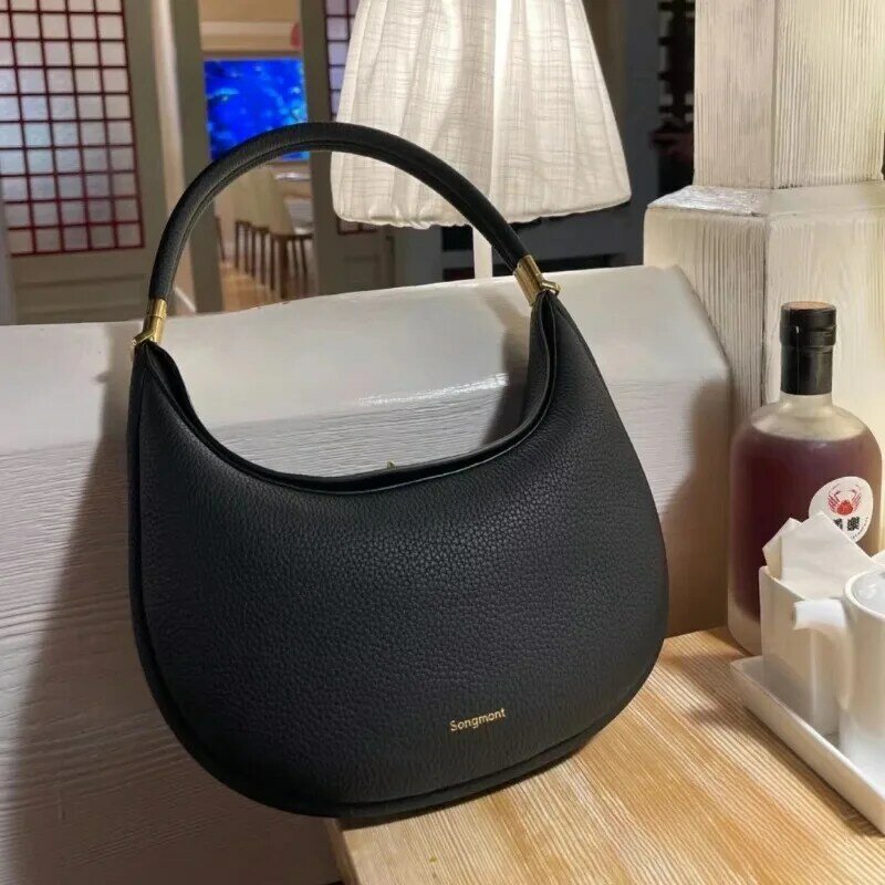 Original 2024 Songmont Niche Brand Half Month Bag New Women's Personalized Design Casual Shoulder Bag Fashion Armrest Handbag