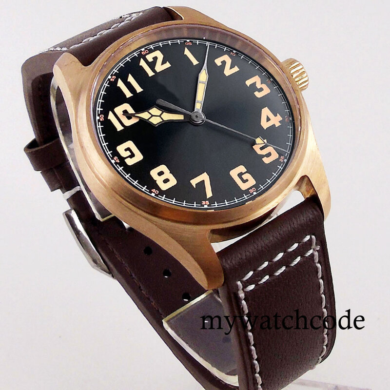 Tandorio Cusn8 Relógio de pulso automático masculino Sapphire Field Watch, relógio militar, mergulhador piloto bronze genuíno, mergulhador 200m, NH35A PT5000
