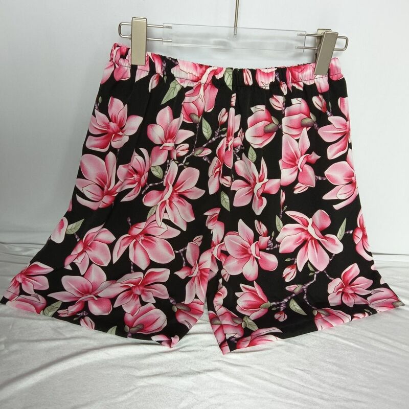 Length 45cm Floral Print Women's Shorts Sleeping Loose Sexy Yoga Shorts Fitness Training Gym Plus Size Bottoms