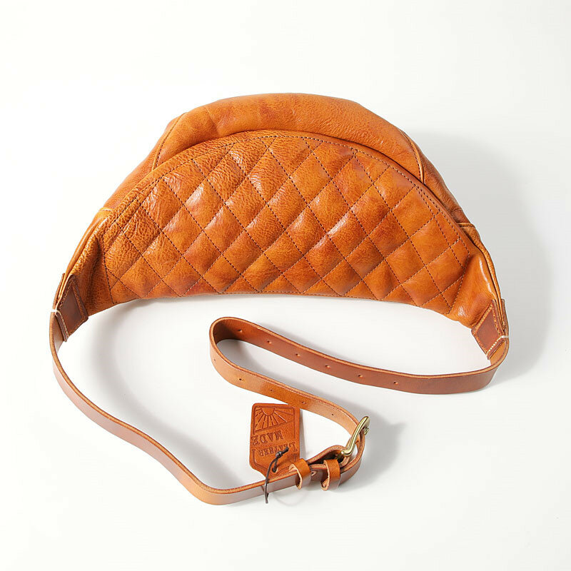 Fashion luxury genuine leather men's multi-pocket chest bag organizer designer high quality real cowhide shoulder crossbody bag