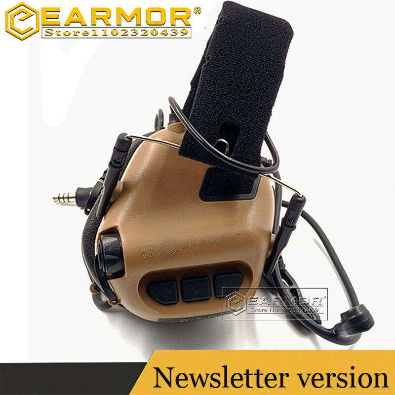 Тактическая гарнитура Earmor M32 MOD4, электронный протектор слуха, тактическая гарнитура для связи, наушники для стрельбы для охоты