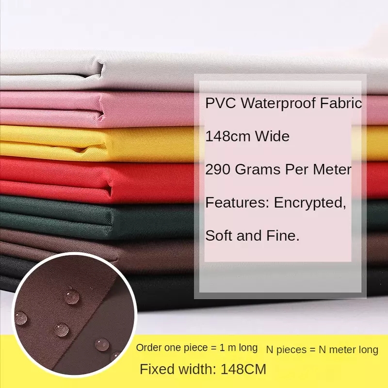 Thickened Waterproof Fabric By The Meter for Raincoats Clothing Diy Sewing Soft PVC Coated Plain Decorative Textile High-density