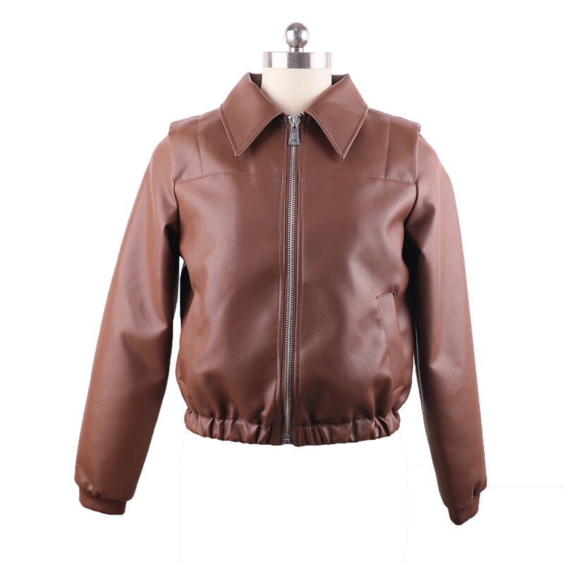 Женская короткая куртка из искусственной кожи, свободная байкерская куртка с поясом и молнией в стиле ретро, 2024
