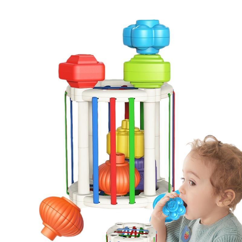 Jouets de tri Montessori pour tout-petit, jouets de forme mentaires orielle créative, blocs de forme colorés, trieur d'apprentissage, cadeau