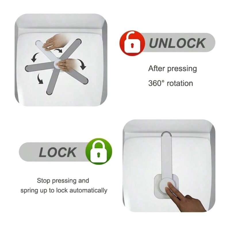 Strong Secure Baby Toilet Lock, Crianças Safety Lock, Bloqueio do banheiro, A Mais Padrão, Fácil Instalação