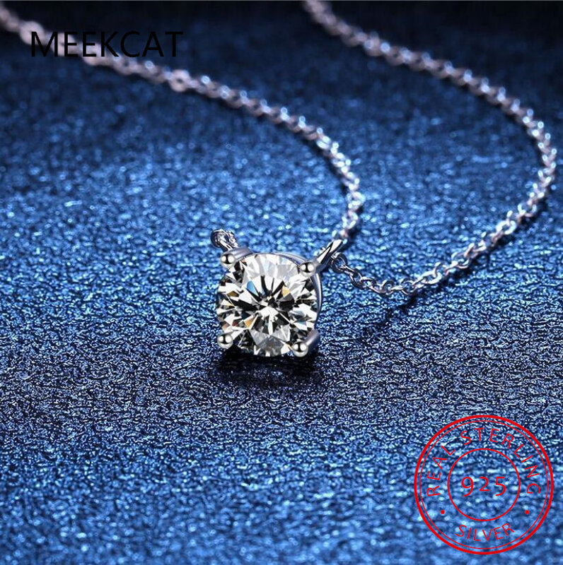 Colgante collar con chapado en oro de 18K, Diamante de moissanita de Color D, 1ct, 3ct, 5ct, joyería fina, regalos al por mayor