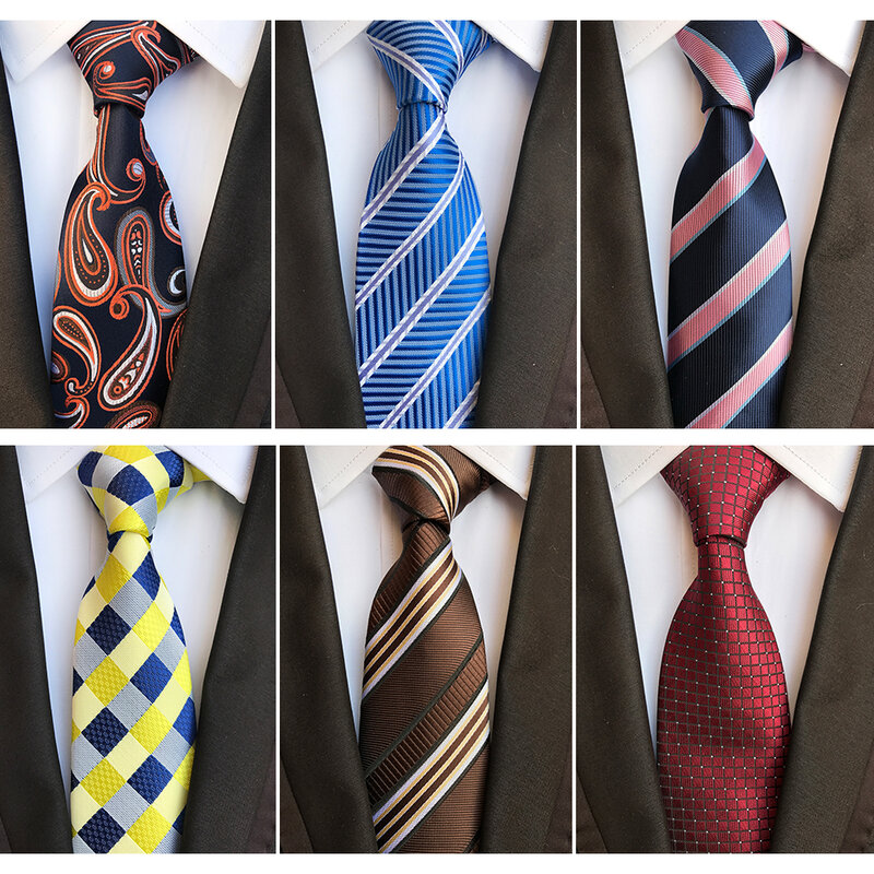 Corbata de moda a rayas a cuadros para hombre, corbata Formal para boda, oficina, fiesta, accesorios de regalo, azul marino, 8CM