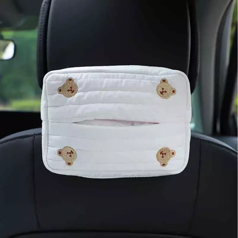 Napkin Storage Bag Car Seat Accessories Tissue Case with Fix Strap Adjustable Decoration Tools Back Hanging Napkin Paper Box