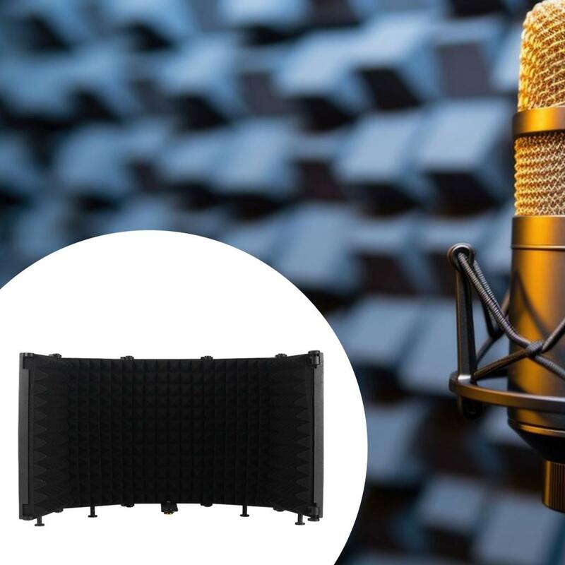 Protector de micrófono ajustable de 5 paneles, filtro de reflexión de aislamiento, cabina Vocal