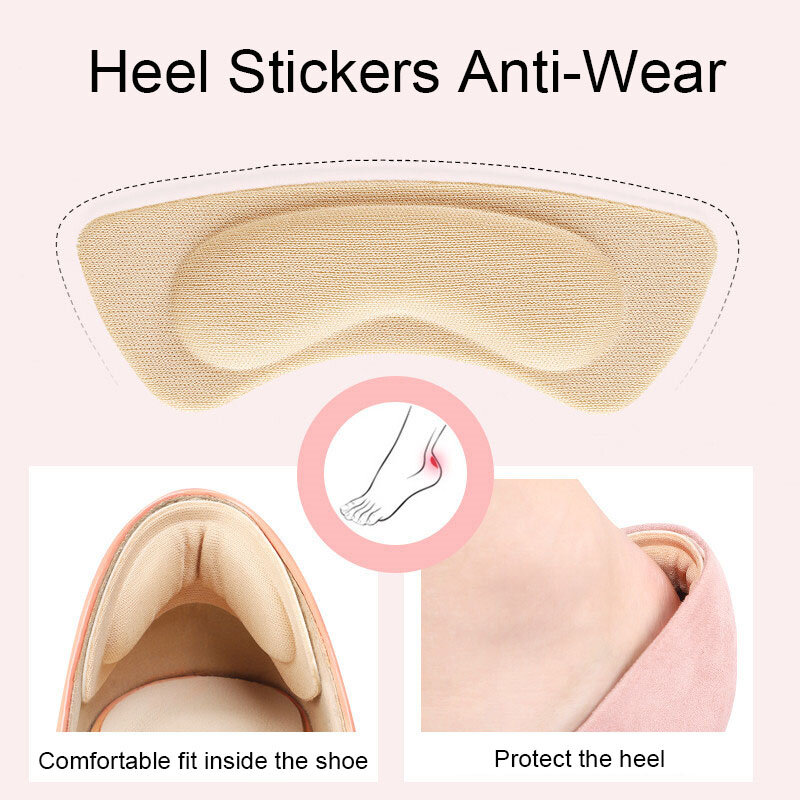 1 Pairs Heel Insoles Patch Pain Relief Anti-wear Cushion Pads Feet Care Heel Protector Adhesive Back Sticker Shoes Insert Insole
