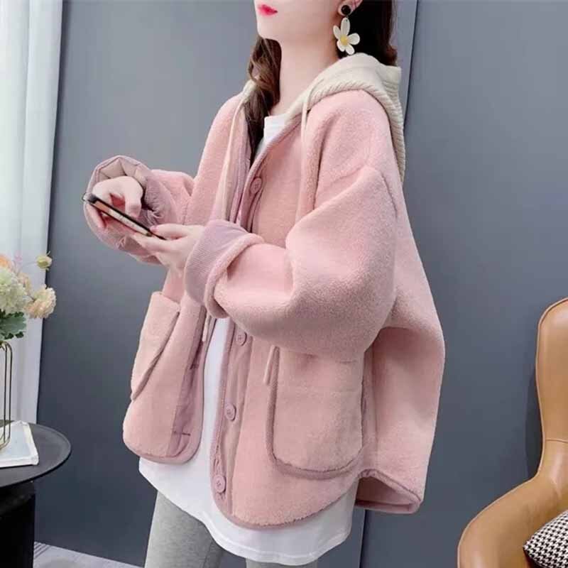 Новая женская одежда в молочном стиле Xiao Xiang Feng пальто из овечьей шерсти Женская осенне-зимняя утепленная Свободная верхняя одежда