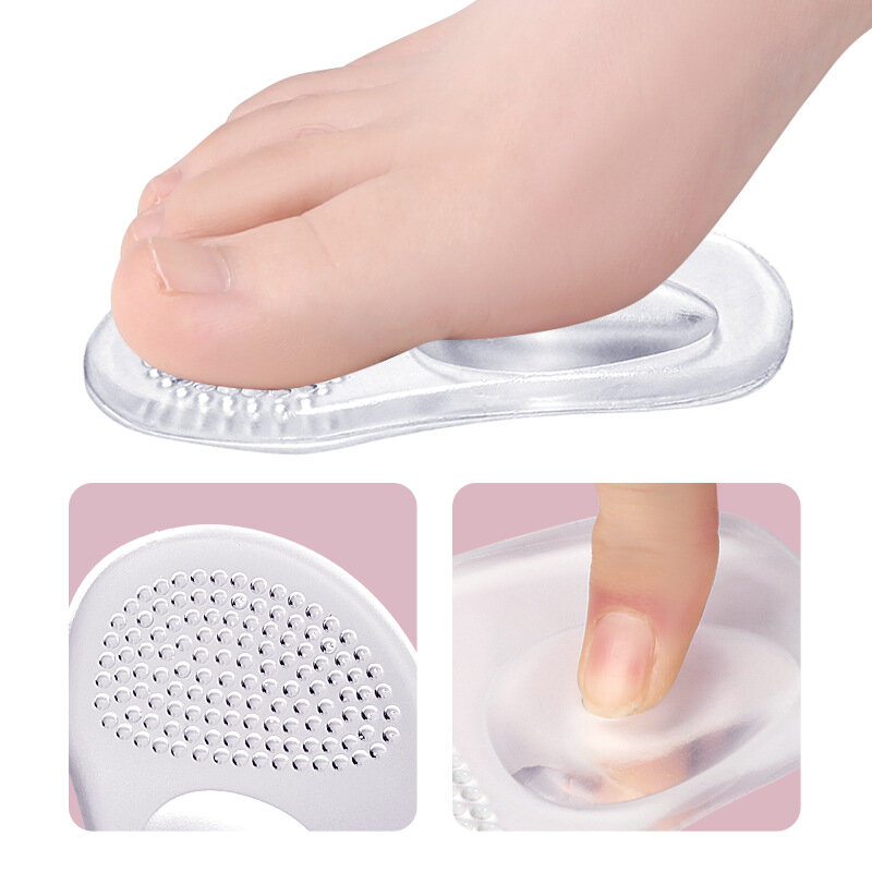 1Pair Shoe Pads Forefoot Cushion Silicone Massage Non Slip High Heels Insole Cushions Foot Cushions Pads for Feet Pain Relief