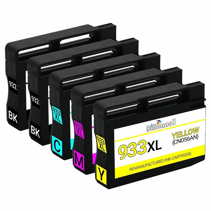 5pk For HP 932 933XL Ink Cartridges For Officejet 6100 6600 6700 Printer Series