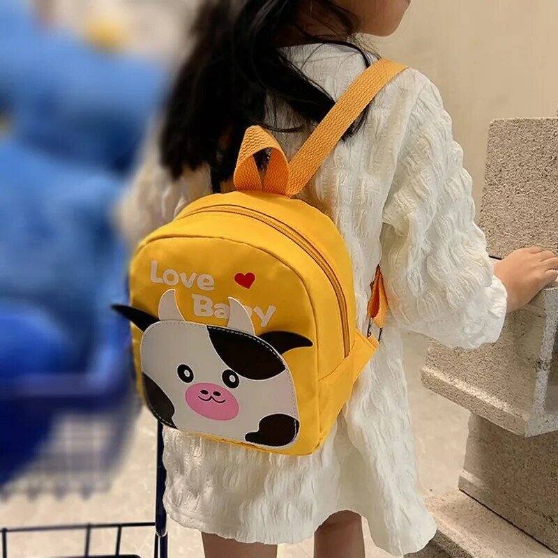 Kindergarten Schoolbag Male and Female Children Shoulder Bag Small Middle Class Cute Cartoon Cow Baby Small Backpack