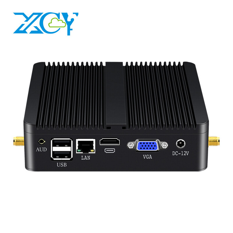 XCY-Mini PC Fanless com Intel Core i5, 4200U, i3 5005U, Gigabit Ethernet, Win 10, Linux, Thin Client, Desktop, Micro, Nuc PC