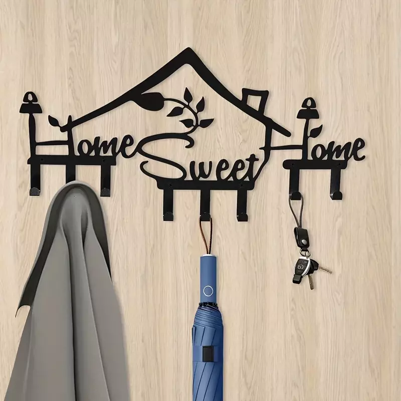 1pc Mehrzweck-Sweet-Home-Haken-Organisation schlüssel, Handtücher verwenden, Mehrzweck haken Wand dekoration Metall Wandbehang Geschenk