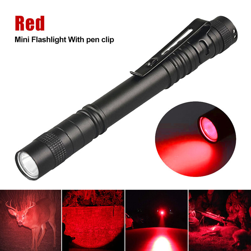 UV Flashlight 395nm Purple 300lm Penlight 3W Mini Portable AAA Powered Ultraviolet Pen Clip Torch for Detection/Pet/Urine/Stains