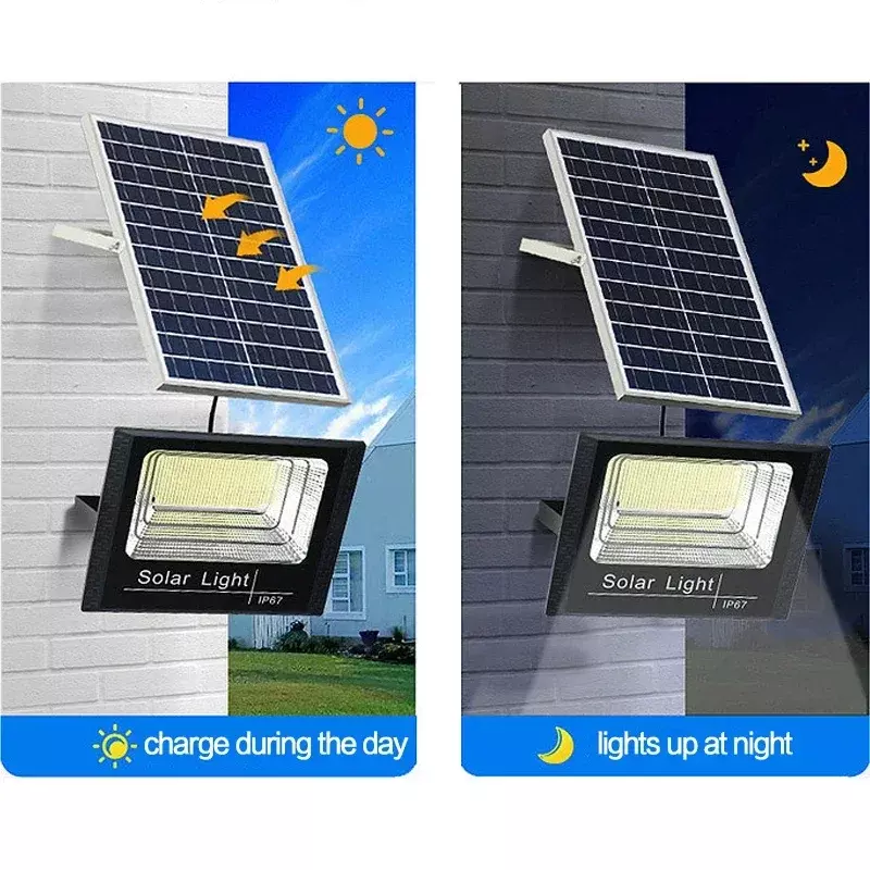 Solar Flood Lights 50w 100w 200w 300w 500w LED Solar Powered Spotlight Outdoor Waterproof Reflector Solar with Remote Control