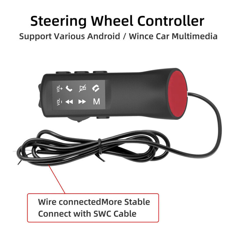 Универсальный пульт дистанционного управления на рулевое колесо с 8 кнопками, подходит для автомобильного радио, Android-навигации, SWC аксессуары