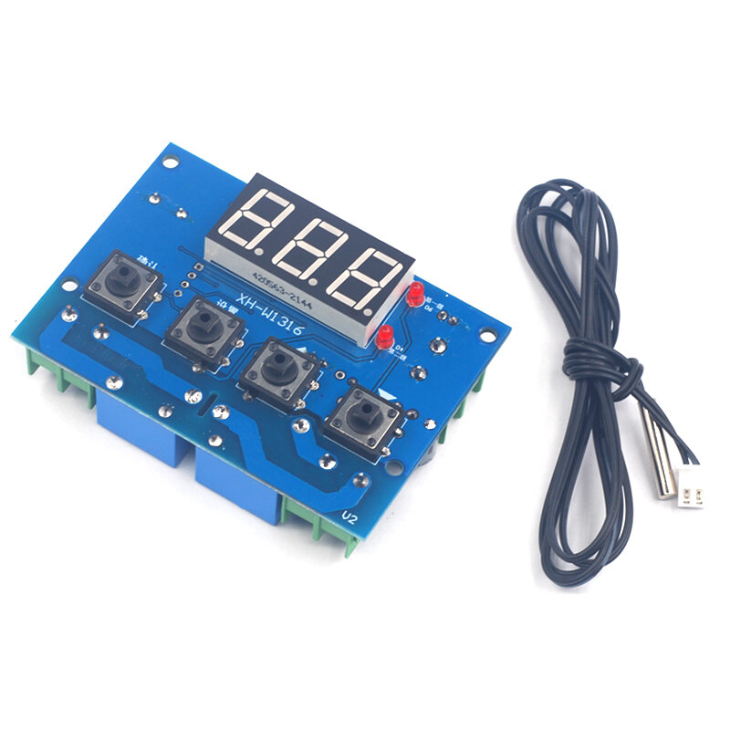 Thermostat universel XH-W1316 + contrôle intime 2 voies sortie relais contrôleur de température alarme haute et basse