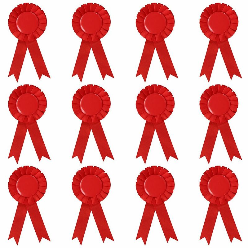 Red Recognition Ribbon for Party, Blank Award Ribbon, Prize Ribbon, 1 ° Lugar Party Accessory