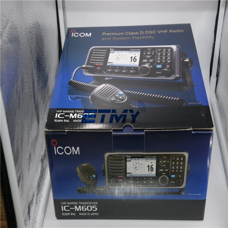 Icom GPS Navigation Communication Radio, VHF Cass A Marine Mobile Radio, IC-M605 VHF AIS SDR