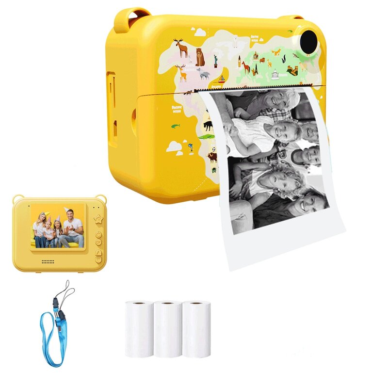 كاميرا رقمية صغيرة محمولة للأطفال ، طابعة حرارية ، طباعة فورية ، صور ، فيديو ، لعبة تعليمية ، هدية للأطفال
