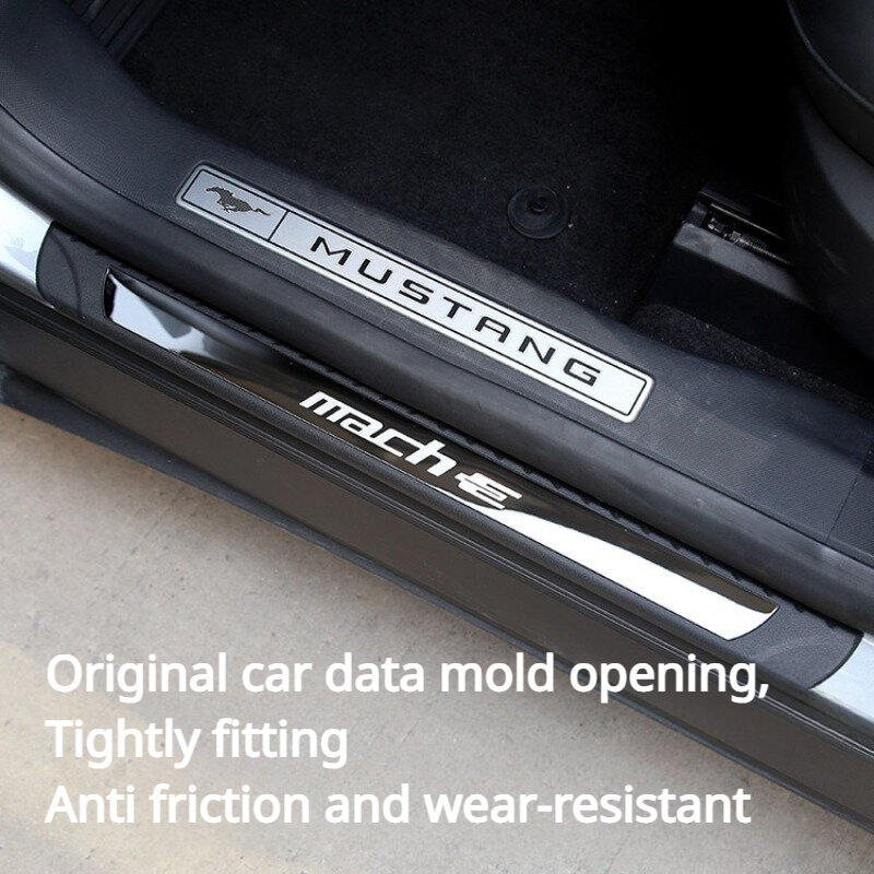 Bande de seuil de pédale de porte pour Ford Mustang Mach-E, barre de seuil externe, autocollants anti-marche, protection, accessoires de voiture, 2021-2023
