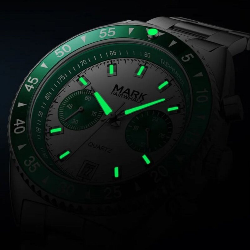 Top Brand Mark Fairwhale Fashion Business Men’s Watches Stainless Steel Blue Clock Luxury Waterproof Quartz WristWatch Man Reloj