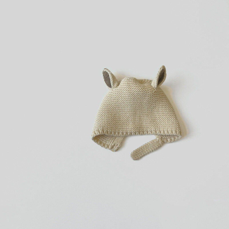 0-2 anos chapéu do bebê outono inverno orelha coelho malha crianças chapéu do bebê meninas meninos bonito chapéu de lã acessórios do bebê recém-nascido