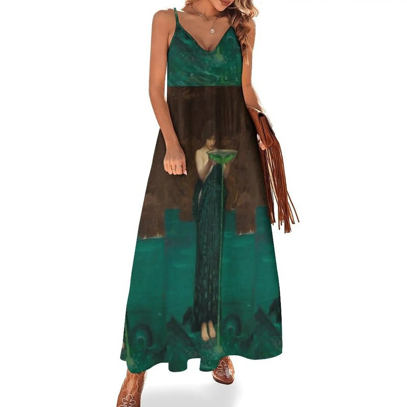 Circe Invidiosa de J. W. Waterhouse-vestido sin mangas para mujer, traje de verano, vestido de noche