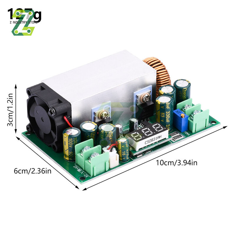 LEDデジタルディスプレイCC CV DC2.5V-50Vバックコンバータ調整可能ステップダウン電源モジュール600W DC12-80V