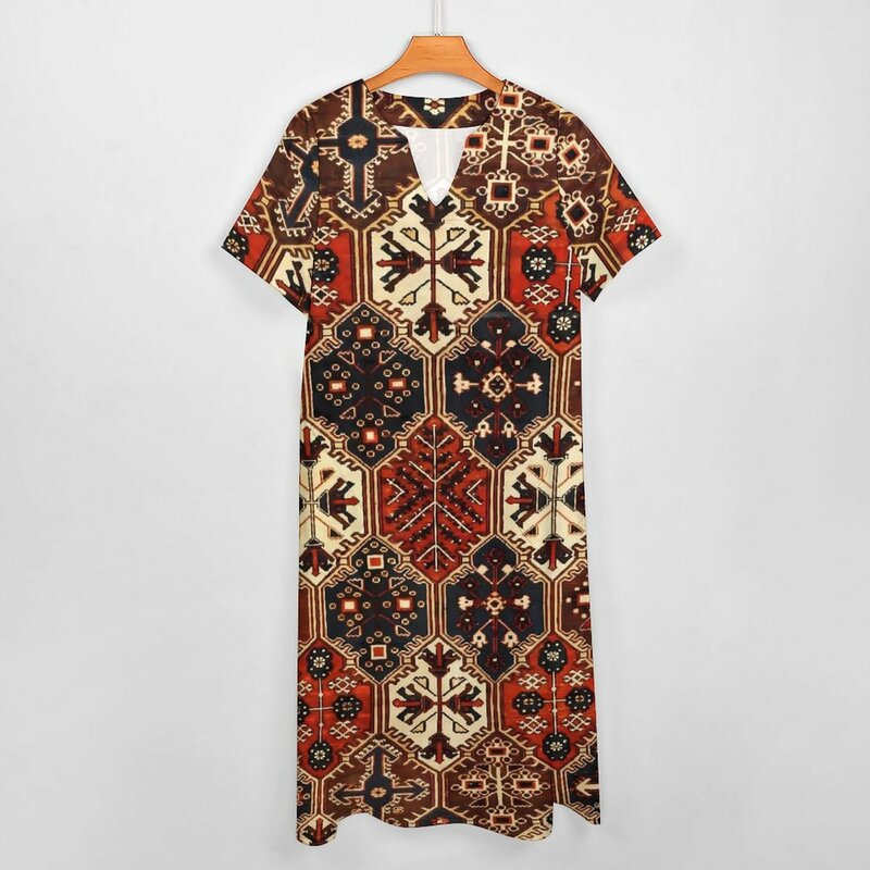 Plemienna sukienka w stylu etnicznym w stylu Vintage Patchwrok z nadrukiem plażowa sukienka Maxi moda długie sukienki w stylu Casual letnie ubrania z dekoltem w szpic duży rozmiar