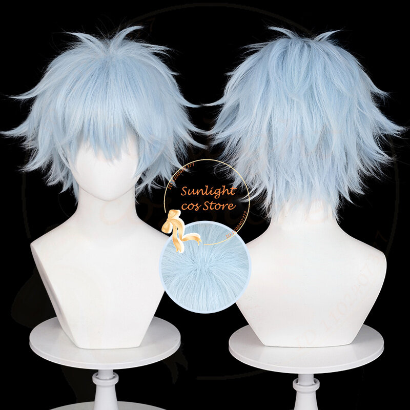 Parrucca Cosplay Anime NANA Okazaki Shinichi di alta qualità 30cm parrucca soffice blu chiaro resistente al calore parrucche sintetiche per giochi di ruolo