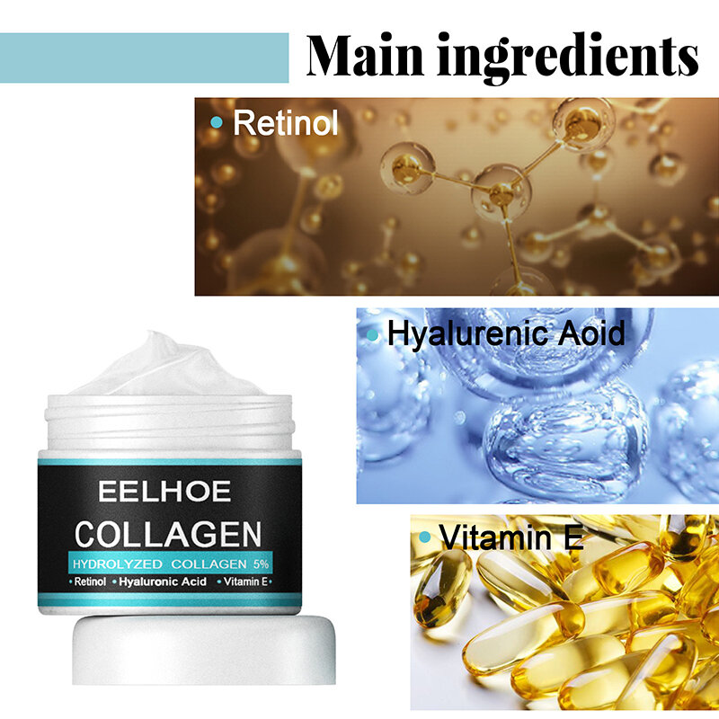 Aktive Kollagen Anti-Falten-Cremes für Mann Vitamin E-Creme Schönheit facetonic verblassen feine Linien Hyaluron säure Gesichts pflege