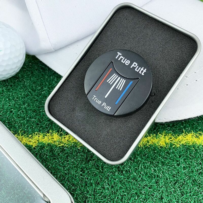 Topi Golf magnetik dapat dilepas, spidol bola baca tingkat presisi tinggi, penanda klip Golf Level merah membaca