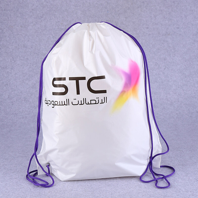 Gift packaging with double drawstring storage strap pocket for EVA drawstring mouth backpack bag with logo printing