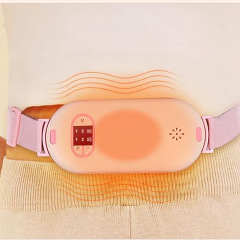 Almofada de aquecimento portátil para estômago e dor nas costas, 3 Heat e 3 modos de massagem vibratória, Tecido