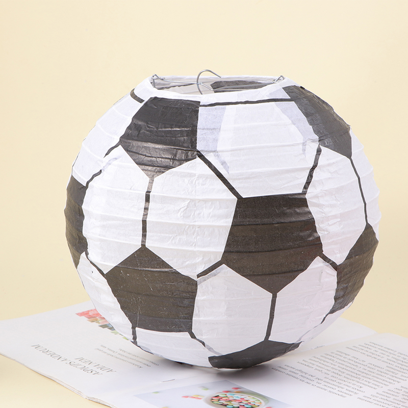 Futebol decorativo papel lanterna, abajur, lanternas penduradas, cena, criança, 3 pcs