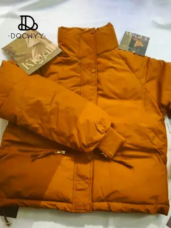 Chaqueta acolchada de algodón para mujer, abrigo corto de moda coreana con cuello levantado, gruesa, Tops de invierno, novedad de 2023