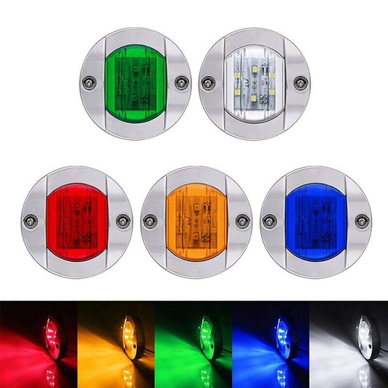1/4pcs DC 12V Marine Boat Lights Transom LED Stern Light Round Cold White Waterproof LED Ruck, Bus Tail Lamp Yacht Accessory