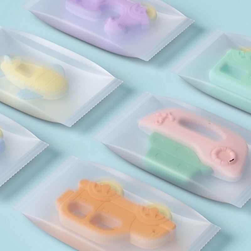 Multiuso bebê brinquedo de enfermagem chocalho veículo-forma mordedor material de grau alimentício macaron-cor brinquedo sensorial