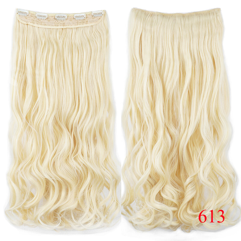 Soowee-波状の人工毛エクステンション,長さ28インチ,160g,偽のヘアクリップ,女性用ワンピース