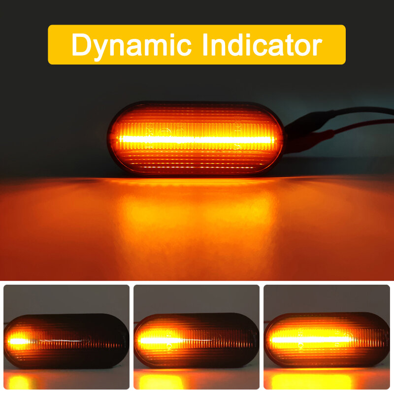 Smoked Lens LED Side Fender Marker Lamp Flowing Turn Signal Light For VW Multivan Amarok Fox Lupo Caddy Beetle Polo