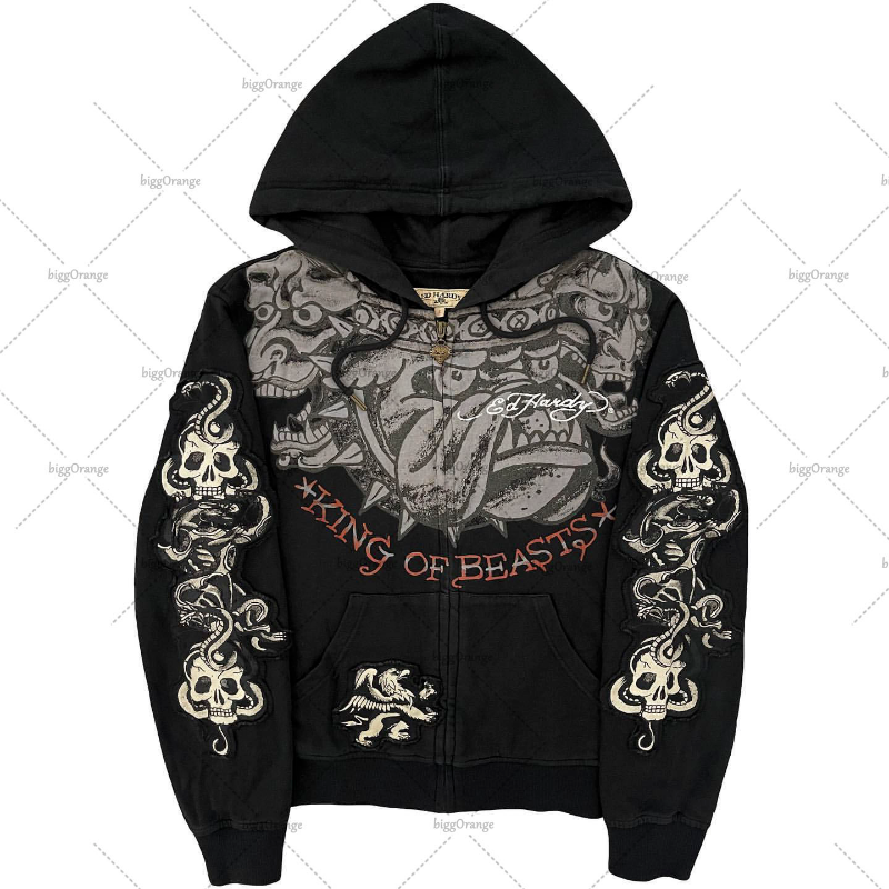 Y2K zip up Hoodie For Men's Street Casual Versatile Harajuku Style Sweatshirt Hip Hop Gothic Rock Skull Bones Oversized Hoodie