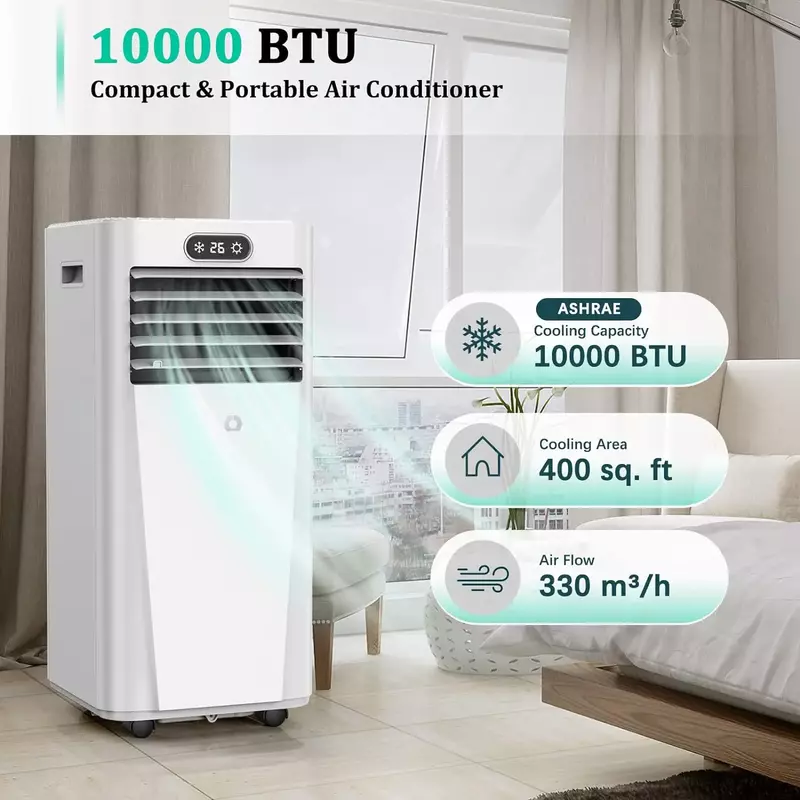 AirOrig 10,000 BTU Portable Air Conditioners/portable air conditioners for 1 room to 400 sq.ft/ 3 in 1 AC Portable Unit