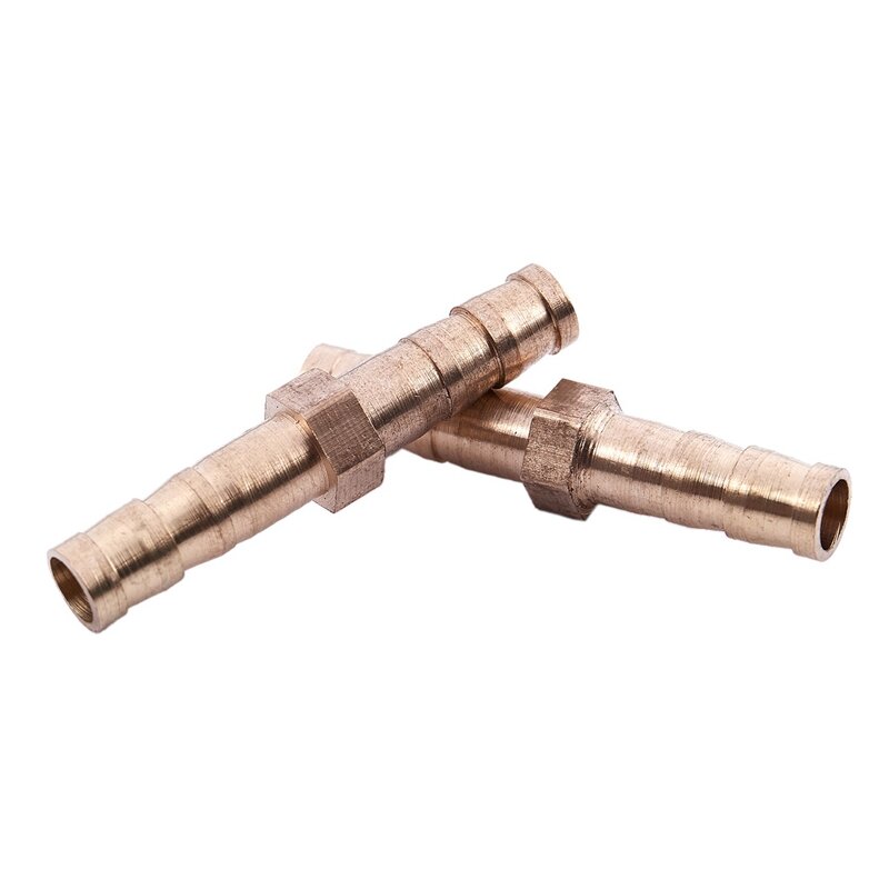 Gold Tone Brass Straight Mangueira Conector, Joiner, 20 pcs