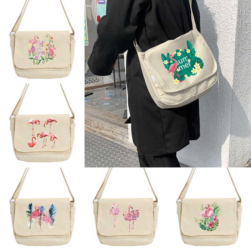 กระเป๋าหิ้วทำงาน ClothesMulti-ฟังก์ชั่นกระเป๋าหิ้วอเนกประสงค์หญิง LeisureStyle แบบพกพาไหล่ Flamingo รูปแบบกระเป๋า