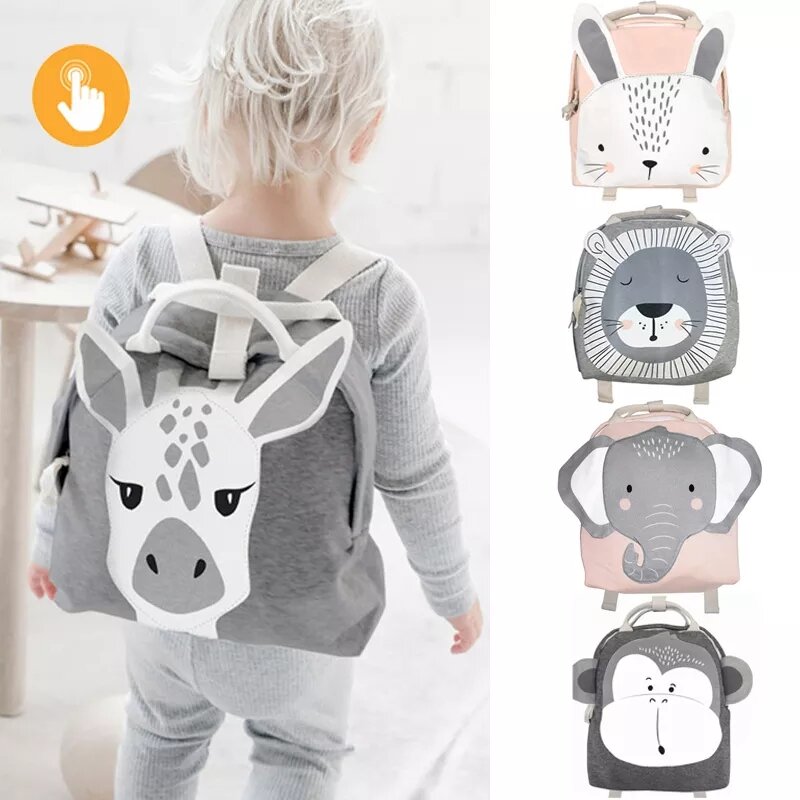 유아용 귀여운 어린이 책가방, 소년 소녀 가벼운 가방, 토끼 나비 사자 가방